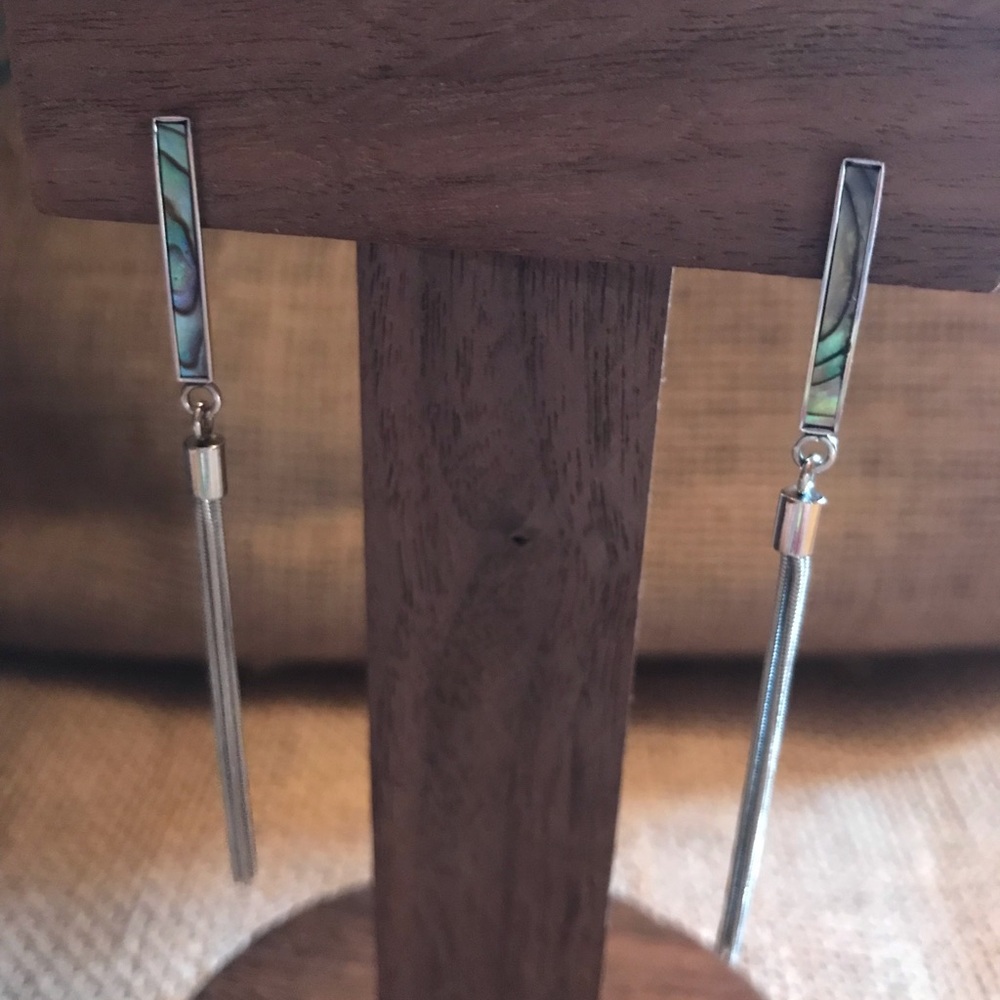 Tocara Colette Stainless Steel and Abalone post earrings